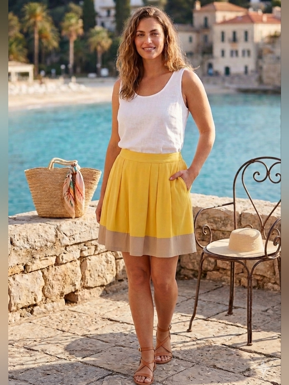J. Crew Sun-Kissed Sophistication Colorblock Pleated Mini Skirt Size 4